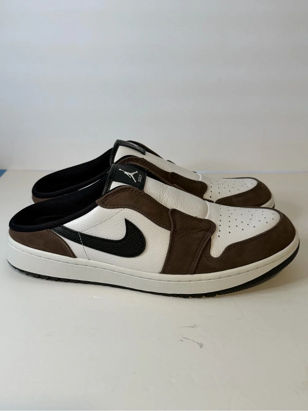 Jordan Mule Loafer in Brown, White & Black
